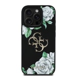 Apple iPhone 16 Pro Kılıf Guess Orjinal Lisanslı M-safe Şarj Özellikli Yazı Logolu 4G Desenli Kapak