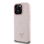 Apple iPhone 16 Pro Kılıf Guess Orjinal Lisanslı M-safe Şarj Özellikli Sıcak Baskılı Üçgen Logolu PU Deri Peony Kapak