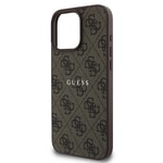 Apple iPhone 16 Pro Kılıf Guess Orjinal Lisanslı M-safe Şarj Özellikli 4G Desenli Yazı Logolu Kapak