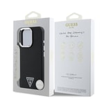 Apple iPhone 16 Pro Kılıf Guess Orjinal Lisanslı M-safe Şarj Özellikli Grained Triangle Kapak