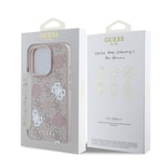 Apple iPhone 16 Pro Kılıf Guess Orjinal Lisanslı M-safe Şarj Özellikli 4G Desenli Yazı Logolu Peony Kapak