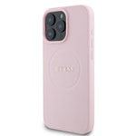 Apple iPhone 16 Pro Kılıf Guess Orjinal Lisanslı M-safe Şarj Özellikli Yazı Logolu Grained Kapak