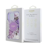 Apple iPhone 16 Pro Kılıf Guess Orjinal Lisanslı M-safe Şarj Özellikli Flower Tonal Circle Kapak