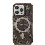 Apple iPhone 16 Pro Kılıf Guess Orjinal Lisanslı M-safe Şarj Özellikli IML Baskılı Klasik Logolu 4G Desenli Kapak