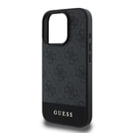 Apple iPhone 16 Pro Kılıf Guess Orjinal Lisanslı PU Deri Şerit Logo Dizaynlı Kapak
