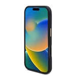 Apple iPhone 16 Pro Kılıf Guess Orjinal Lisanslı M-safe Şarj Özellikli 4G Desenli PU Metal Plaka Klasik Logolu Kapak