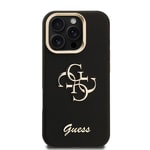 Apple iPhone 16 Pro Kılıf Guess Orjinal Lisanslı Grained Yazı Logolu Kamera Standlı Kapak