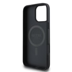 Apple iPhone 16 Pro Kılıf Guess Orjinal Lisanslı M-safe Şarj Özellikli PU Üçgen Logo 4G Desenli Kapak