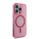Apple iPhone 16 Pro Kılıf Guess Orjinal Lisanslı M-safe Şarj Özellikli Simli Silikon İnci Bileklikli Kapak