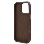 Apple iPhone 16 Pro Kılıf Guess Orjinal Lisanslı M-safe Şarj Özellikli 4G Desenli PU Metal Plaka Klasik Logolu Kapak