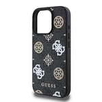 Apple iPhone 16 Pro Kılıf Guess Orjinal Lisanslı M-safe Şarj Özellikli 4G Desenli Yazı Logolu Peony Kapak