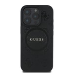 Apple iPhone 16 Pro Kılıf Guess Orjinal Lisanslı M-safe Şarj Özellikli Yazı Logolu Saffiano Peony Kapak
