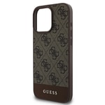 Apple iPhone 16 Pro Kılıf Guess Orjinal Lisanslı PU Deri Şerit Logo Dizaynlı Kapak