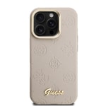 Apple iPhone 16 Pro Kılıf Guess Orjinal Lisanslı M-safe Şarj Özellikli Sıcak Baskılı Yazı Logolu Kamera Standlı PU Deri Peony Kapak