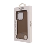 Apple iPhone 16 Pro Kılıf Guess Orjinal Lisanslı M-safe Şarj Özellikli Grained Triangle Kapak