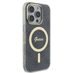 Apple iPhone 16 Pro Kılıf Guess Orjinal Lisanslı M-safe Şarj Özellikli Yazı Logolu 4G Desenli Kapak