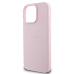 Apple iPhone 16 Pro Kılıf Guess Orjinal Lisanslı M-safe Şarj Özellikli Yazı Logolu Grained Kapak