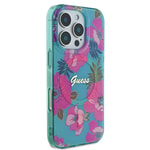 Apple iPhone 16 Pro Kılıf Guess Orjinal Lisanslı M-safe Şarj Özellikli Flower Tone On Tone Ring Kapak
