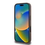 Apple iPhone 16 Pro Kılıf Guess Orjinal Lisanslı M-safe Şarj Özellikli Sıcak Baskılı Üçgen Logolu PU Deri Peony Kapak