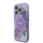 Apple iPhone 16 Pro Kılıf Guess Orjinal Lisanslı M-safe Şarj Özellikli Flower Tonal Circle Kapak