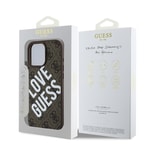 Apple iPhone 16 Pro Kılıf Guess Orjinal Lisanslı M-safe Şarj Özellikli Gül Baskılı 4G Desenli Yazı Logolu Kapak