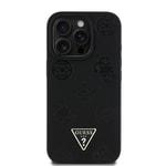 Apple iPhone 16 Pro Kılıf Guess Orjinal Lisanslı M-safe Şarj Özellikli Sıcak Baskılı Üçgen Logolu PU Deri Peony Kapak