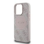 Apple iPhone 16 Pro Kılıf Guess Orjinal Lisanslı M-safe Şarj Özellikli Yazı Logolu Circle Classic Kapak