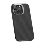 Apple iPhone 16 Pro Kılıf Karbon Fiber M-safe Şarj Özellikli Kamerra Kontrol Butonlu Benks Hybrid ArmorPro 600D Kevlar Kapak