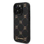 Apple iPhone 16 Pro Kılıf Karl Lagerfeld Orjinal Lisanslı M-safe Şarj Özellikli PU Deri Karl Heads Desenli Klasik Logolu Kapak