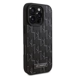 Apple iPhone 16 Pro Kılıf Karl Lagerfeld Orjinal Lisanslı M-safe Şarj Özellikli KL Yazılı Hot Stamp Kapak