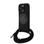 Apple iPhone 16 Pro Kılıf Karl Lagerfeld Orjinal Lisanslı Askı İpli Taşlı KL Yazılı Crossbody Cord Kapak