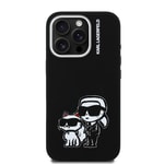 Apple iPhone 16 Pro Kılıf Karl Lagerfeld Orjinal Lisanslı Karl & Choupette Sketch Logo Sililkon Kapak