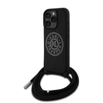 Apple iPhone 16 Pro Kılıf Karl Lagerfeld Orjinal Lisanslı Askı İpli Taşlı KL Yazılı Crossbody Cord Kapak