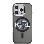 Apple iPhone 16 Pro Kılıf Karl Lagerfeld Orjinal Lisanslı Parlayan Simli Karl & Choupette Sketch Logo Kapak