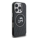 Apple iPhone 16 Pro Kılıf Karl Lagerfeld Orjinal Lisanslı Parlayan Simli Karl & Choupette Heads Kapak