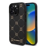 Apple iPhone 16 Pro Kılıf Karl Lagerfeld Orjinal Lisanslı M-safe Şarj Özellikli PU Deri Karl Heads Desenli Klasik Logolu Kapak