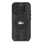 Apple iPhone 16 Pro Kılıf Lacoste Orjinal Lisanslı M-safe Şarj Özellikli IML Baskılı Gümüş Timsah Logolu Monogram Kapak