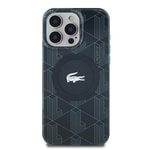 Apple iPhone 16 Pro Kılıf Lacoste Orjinal Lisanslı M-safe Şarj Özellikli IML Baskılı Gümüş Timsah Logolu Monogram Kapak