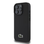 Apple iPhone 16 Pro Kılıf Lacoste Orjinal Lisanslı PU Pike Desenli Arka Yüzey İkonik Timsah Dokuma Logolu Kapak + Type-C Kablo 1.5m