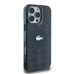 Apple iPhone 16 Pro Kılıf Lacoste Orjinal Lisanslı M-safe Şarj Özellikli IML Baskılı Gümüş Timsah Logolu Monogram Kapak