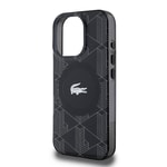Apple iPhone 16 Pro Kılıf Lacoste Orjinal Lisanslı M-safe Şarj Özellikli IML Baskılı Gümüş Timsah Logolu Monogram Kapak