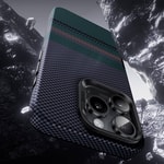 Apple iPhone 16 Pro Kılıf M-safe Şarj Özellikli Karbon Fiber Tasarımlı Benks Aurora ArmorPro Kevlar Kapak