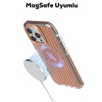 Apple iPhone 16 Pro Kılıf M-safe Şarj Özellikli Oyuklu Tasarım Mutural Bumpy Clear Kapak