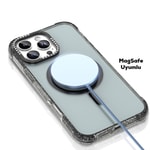 Apple iPhone 16 Pro Kılıf M-safe Şarj Özellikli Taşlı ve Simli Tasarım Mutural Blink Kapak