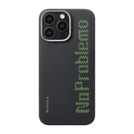Apple iPhone 16 Pro Kılıf M-safe Şarj Özellikli Lumintex Teknolojili Fosforlu Aramid Fiber Pitaka Tactile Woven Aries Serisi NoProblemo Kapak