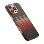 Apple iPhone 16 Pro Kılıf M-safe Şarj Özellikli Aramid Fiber Pitaka Military-Grade Sunset-Moonrise Serisi Sunset Kapak