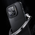 Apple iPhone 16 Pro Kılıf M-safe Şarj Özellikli Karbon Fiber Benks Montage Hybrid ArmorPro Kevlar Kapak