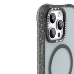 Apple iPhone 16 Pro Kılıf M-safe Şarj Özellikli Taşlı ve Simli Tasarım Mutural Blink Kapak