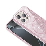 Apple iPhone 16 Pro Kılıf M-safe Şarj Özellikli Parlayan Simli Zore Okso Kapak