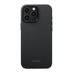 Apple iPhone 16 Pro Kılıf M-safe Şarj Özellikli Aramid Fiber Pitaka Military-Grade Classic Serisi New Logo Black-Grey Twill Kapak